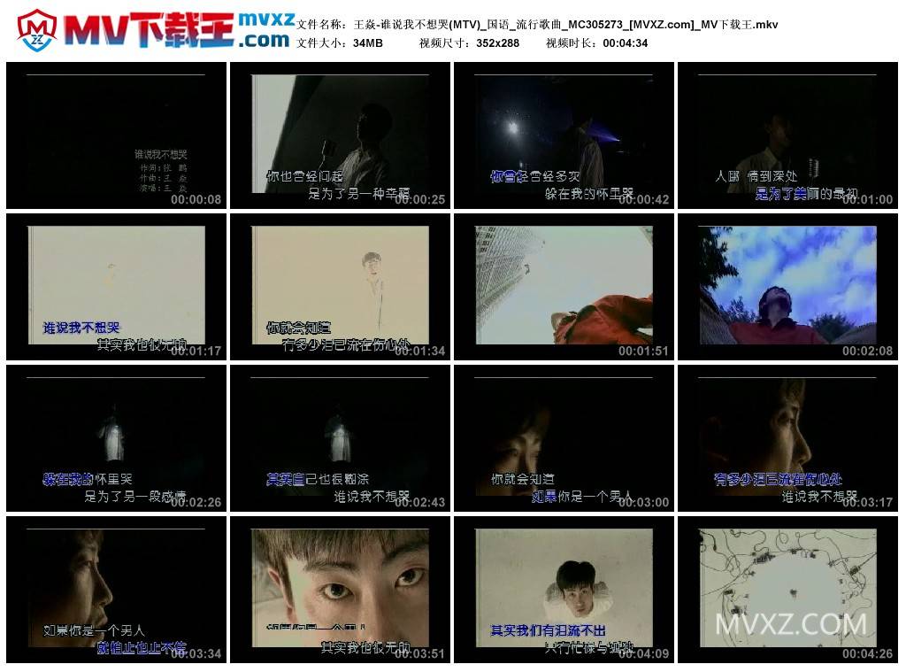 王焱-谁说我不想哭(MTV)_国语_流行歌曲_MC305273